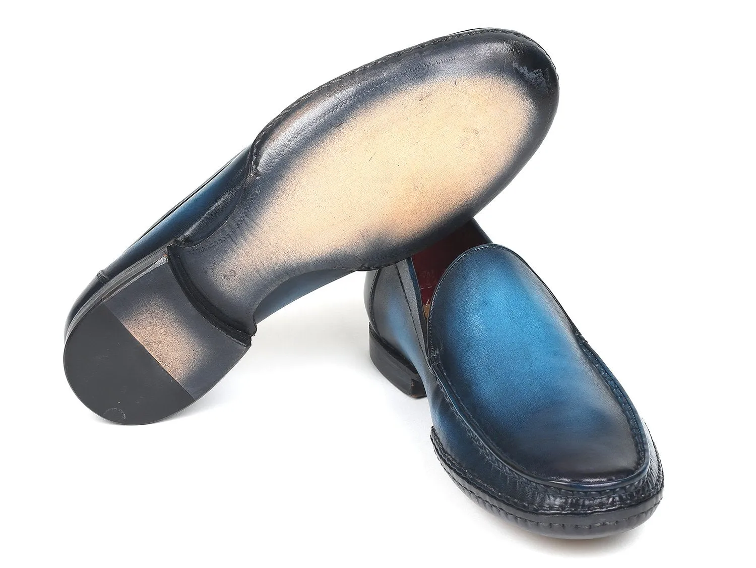 Paul Parkman Hand-Sewn Moccasins in Blue
