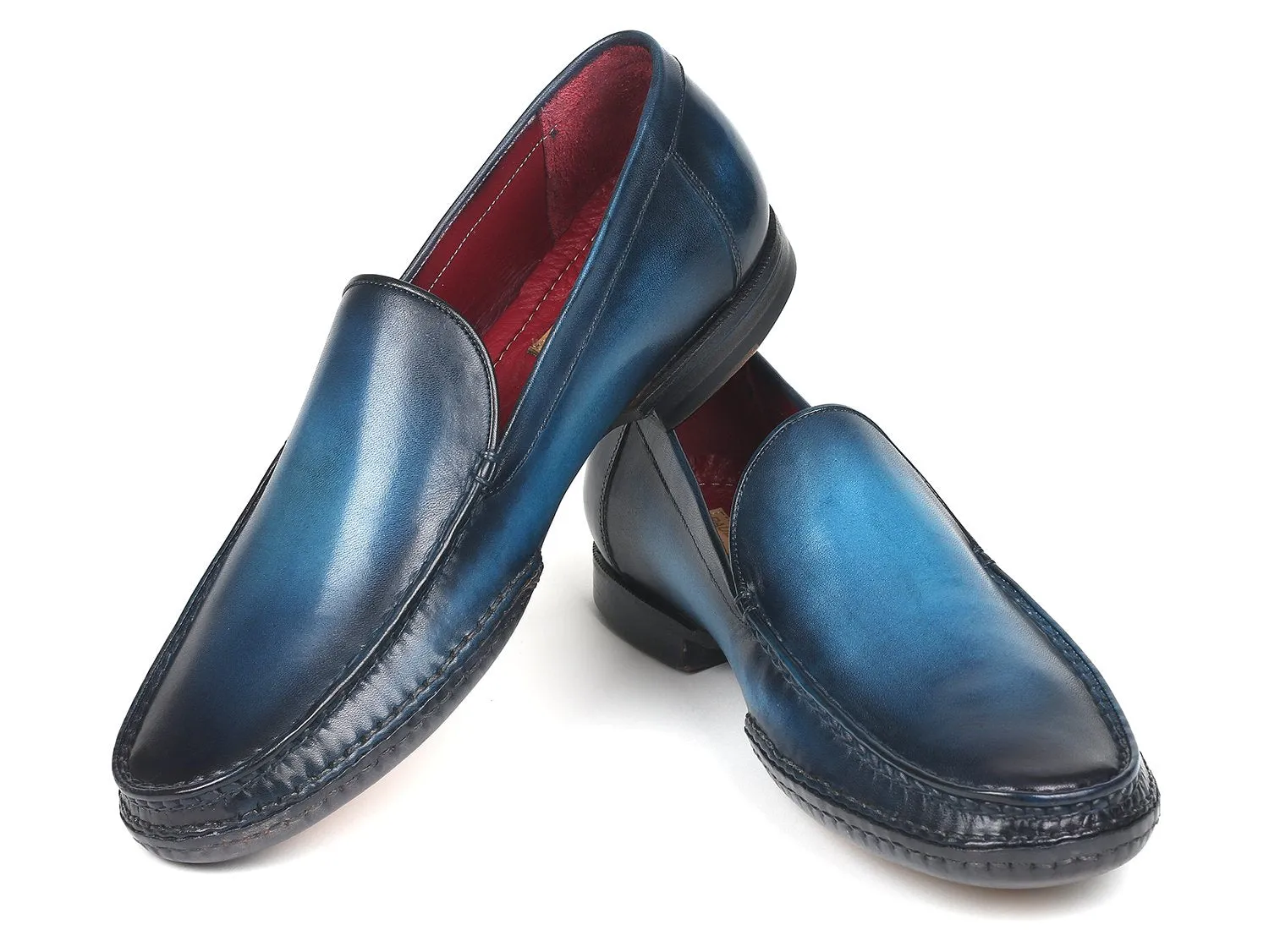 Paul Parkman Hand-Sewn Moccasins in Blue