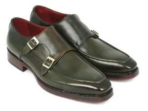 Paul Parkman Men's Goodyear Welted Double Monkstraps in Green