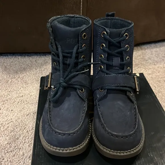 Polo Ralph Lauren Mallet Bear Ranger Hi blue boots boys girls Toddlers Size 5