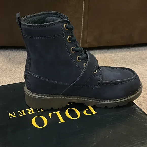 Polo Ralph Lauren Mallet Bear Ranger Hi blue boots boys girls Toddlers Size 5