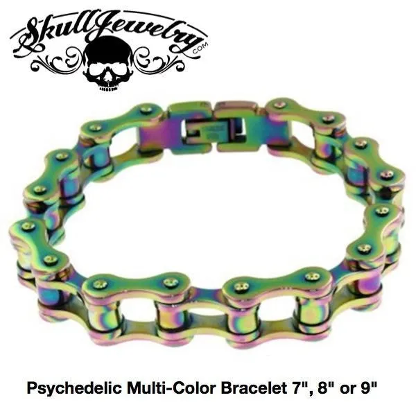 Psychedelic Multi-Color Bracelet 7", 8" or 9" (#855)