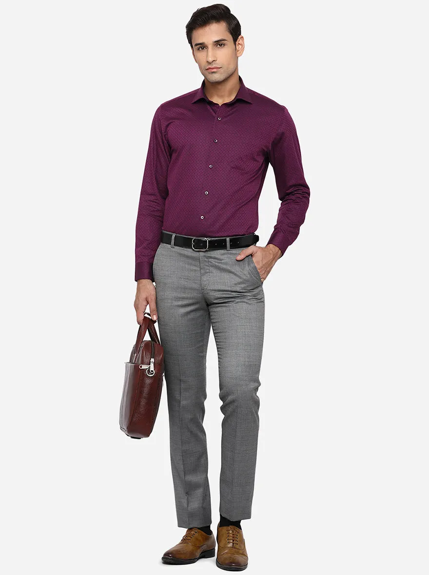 Purple Dobby Slim Fit Formal Shirt | Greenfibre