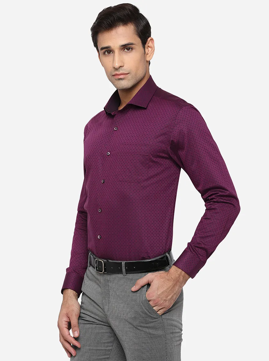 Purple Dobby Slim Fit Formal Shirt | Greenfibre