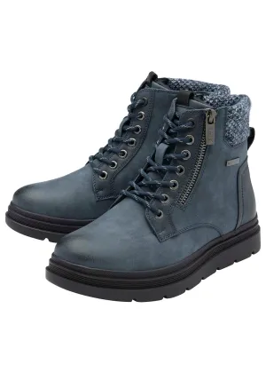 Saundra Ladies Waterproof Ankle Boot - Blue