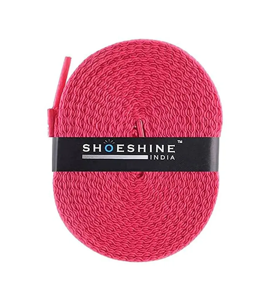 SHOESHINE Flat Shoelace (1 Pair) Red sports and sneaker shoe laces