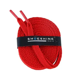 SHOESHINE Flat Shoelace (1 Pair) Red sports and sneaker shoe laces