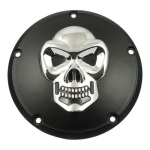 SKULL DERBY COVER 5-HOLE. BLACK & CHROME. 99-1 7 TC.
