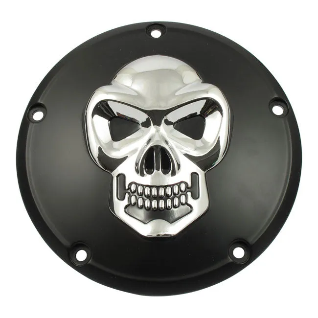 SKULL DERBY COVER 5-HOLE. BLACK & CHROME. 99-1 7 TC.