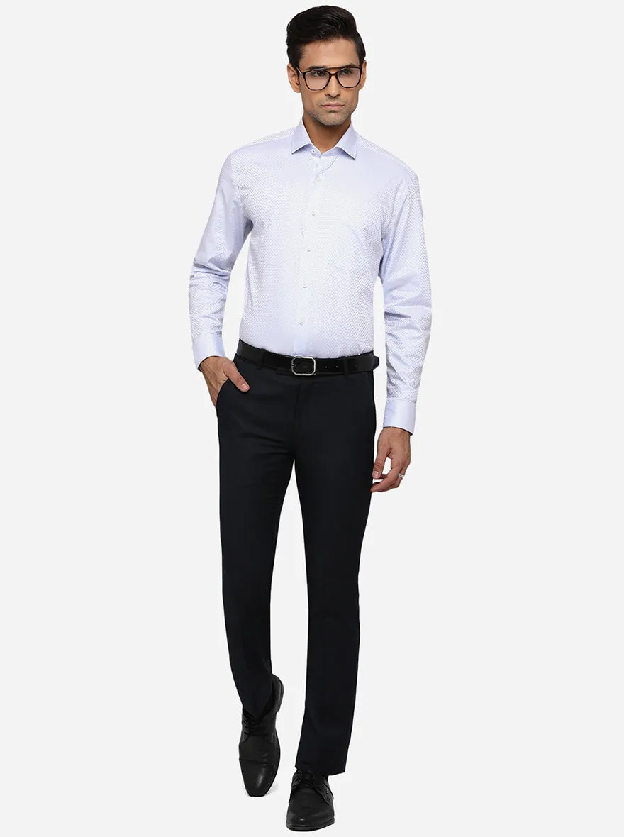 Sky Blue Dobby Regular Fit Formal Shirt | JadeBlue