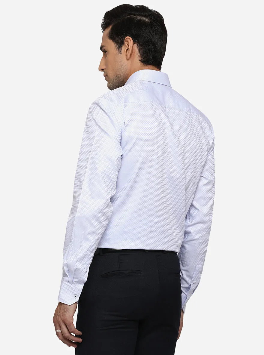 Sky Blue Dobby Regular Fit Formal Shirt | JadeBlue