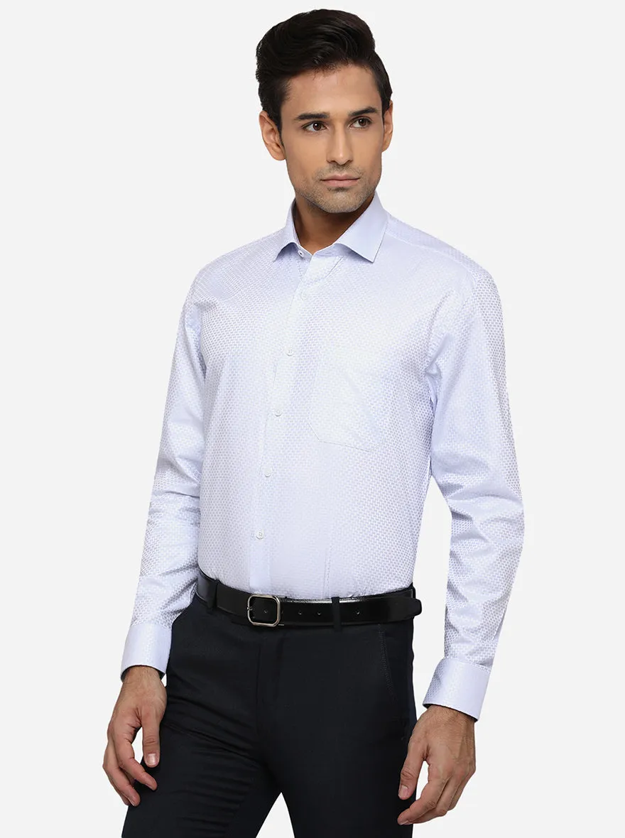 Sky Blue Dobby Regular Fit Formal Shirt | JadeBlue