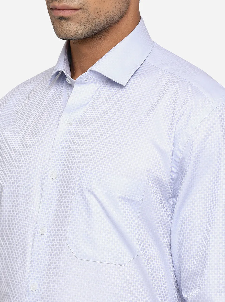 Sky Blue Dobby Regular Fit Formal Shirt | JadeBlue