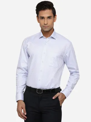 Sky Blue Dobby Regular Fit Formal Shirt | JadeBlue
