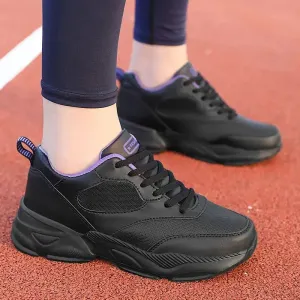 Sports Jogging Shoes  Leather Waterproof Running Shoes Women Lightweight Soft Casual Sneakers