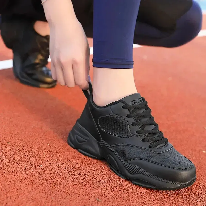 Sports Jogging Shoes  Leather Waterproof Running Shoes Women Lightweight Soft Casual Sneakers