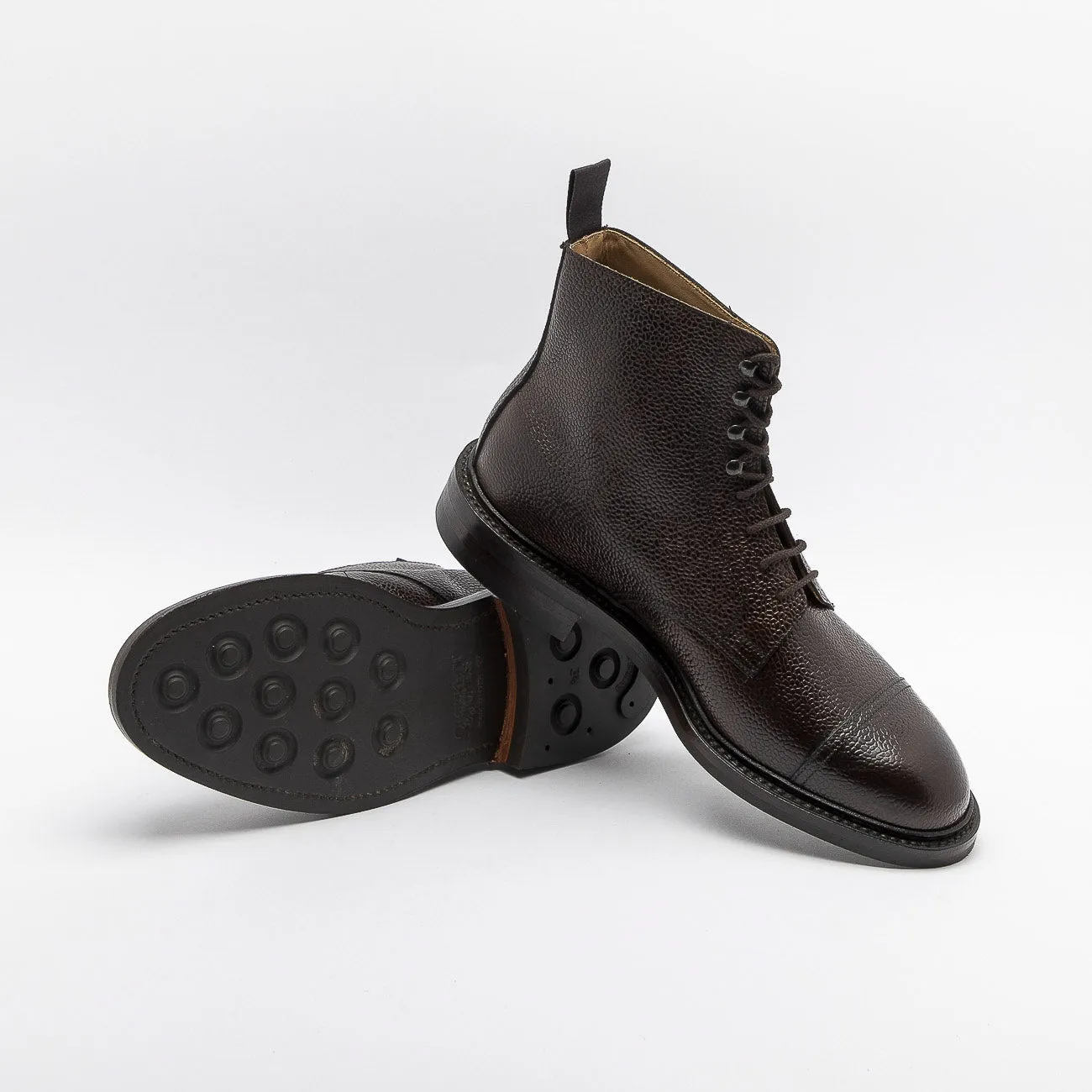 Stivale derby Crockett & Jones Coniston in pelle martellata marrone