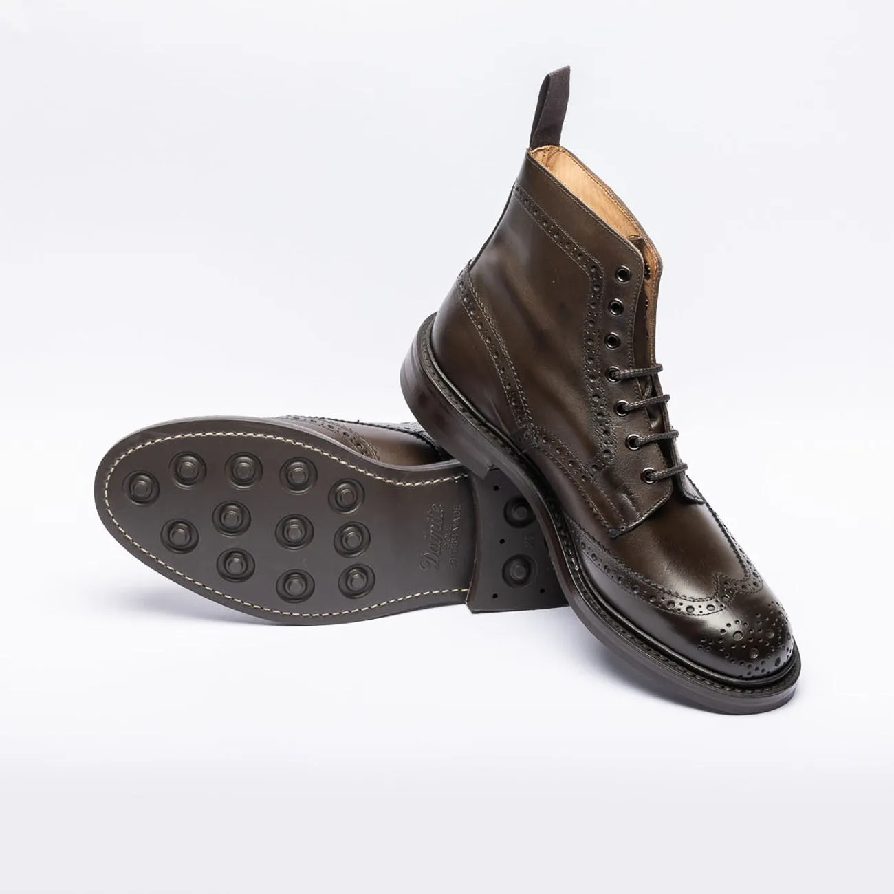 Stivale derby Tricker's Stow in pelle marrone