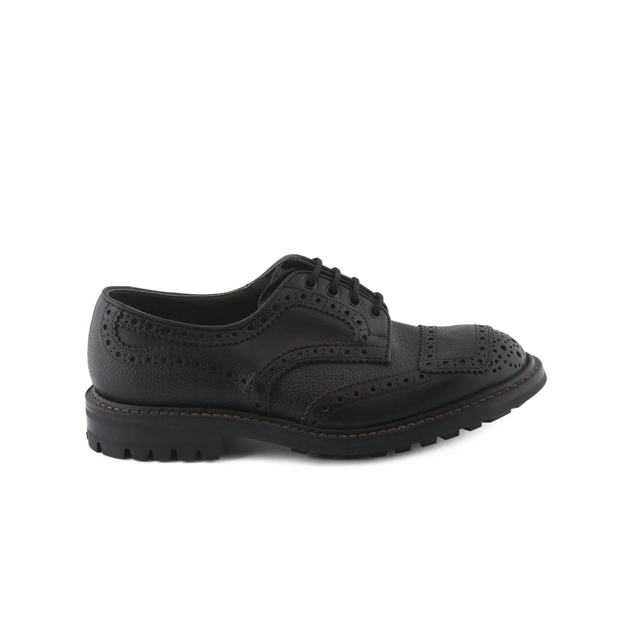 Stringata derby Tricker's Francis 7615 in pelle nera