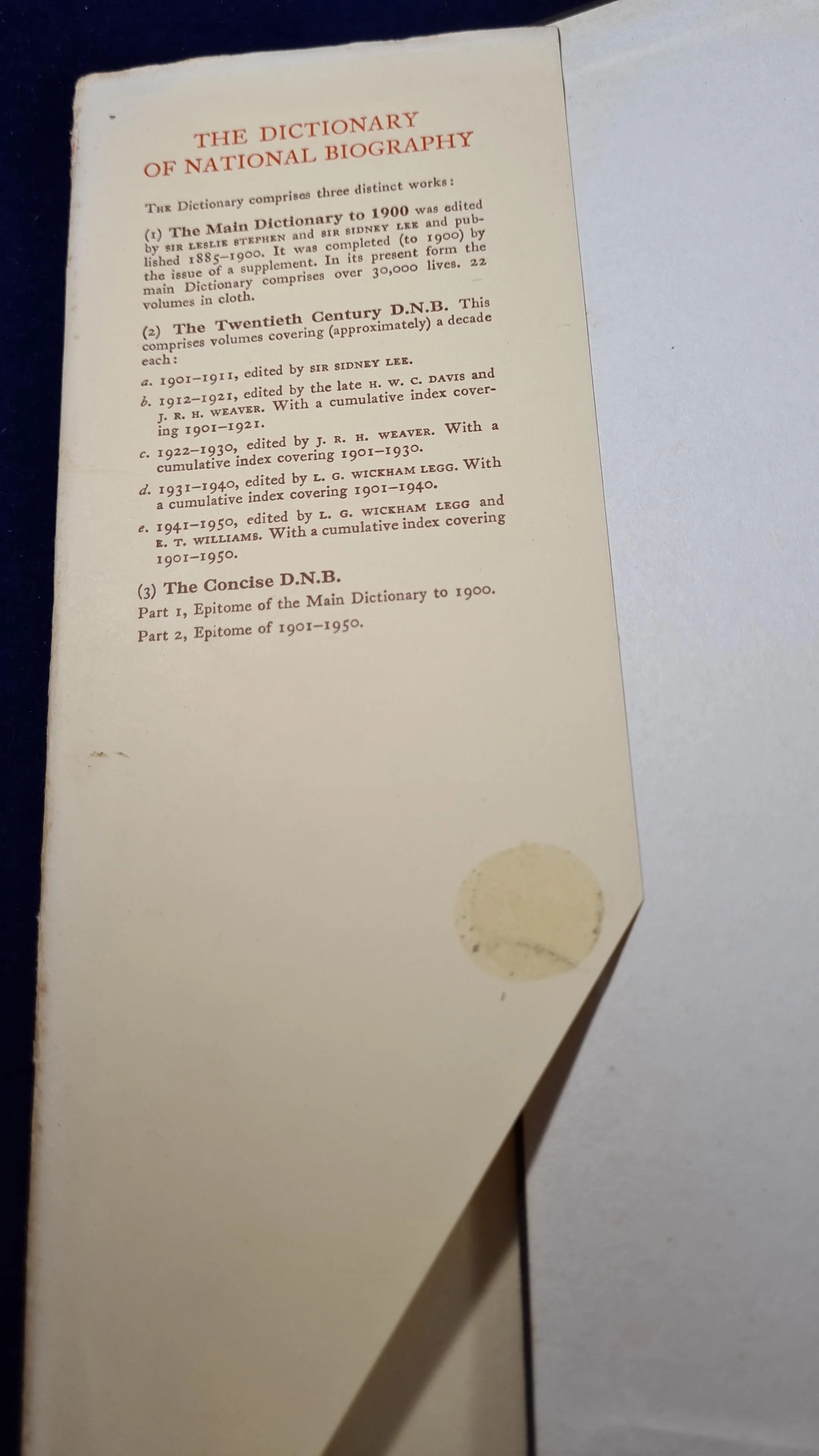 The Concise Dictionary of National Biography Part 1, Oxford University Press, 1969
