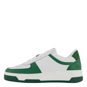 The Ella White Leather/green