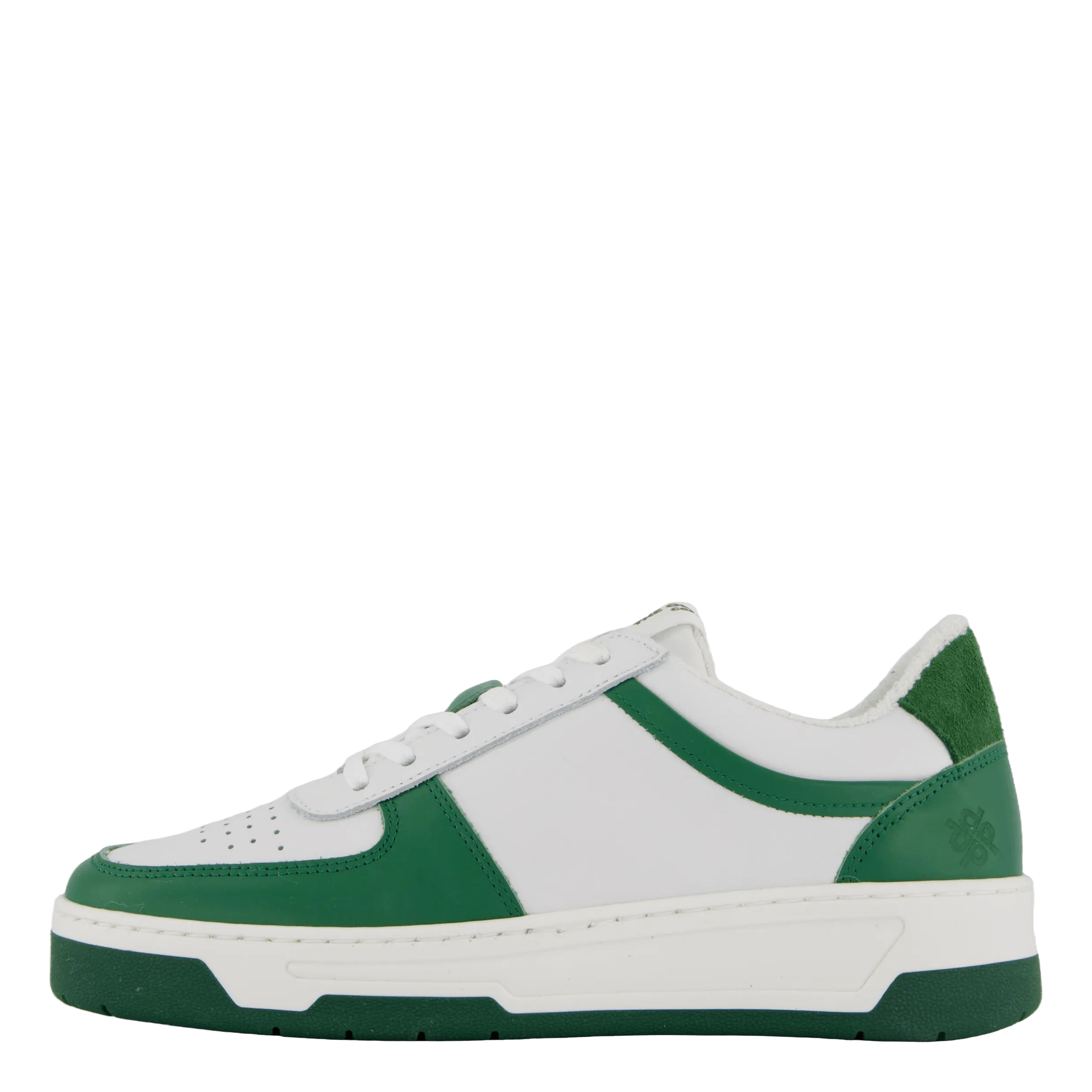 The Ella White Leather/green