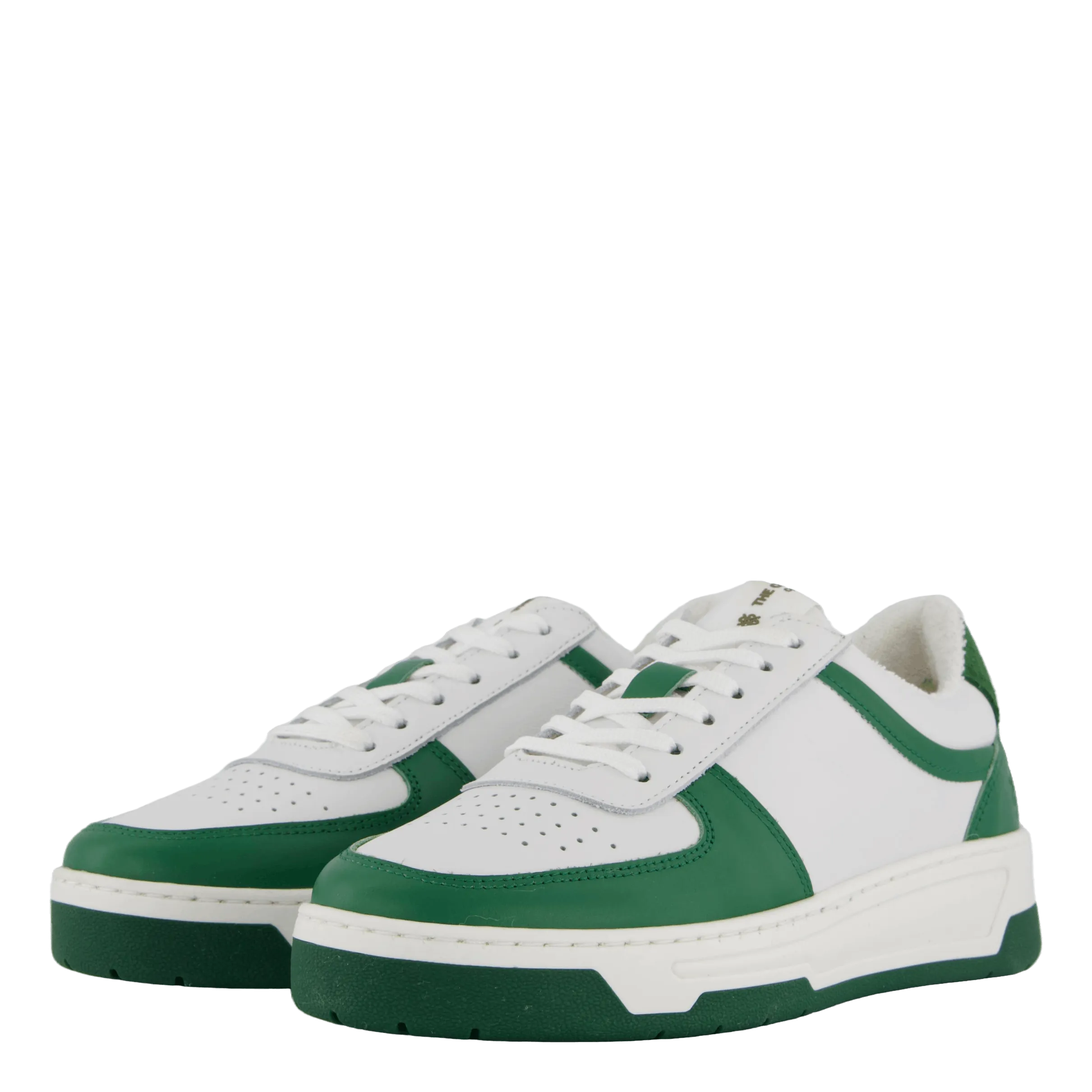 The Ella White Leather/green