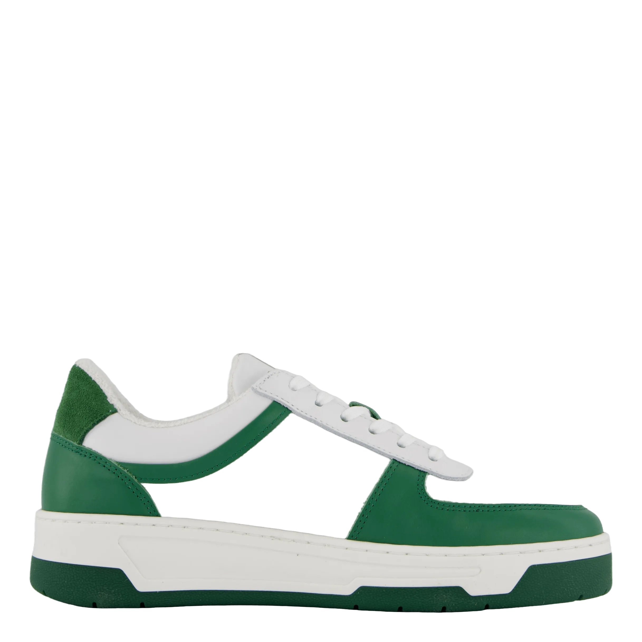 The Ella White Leather/green