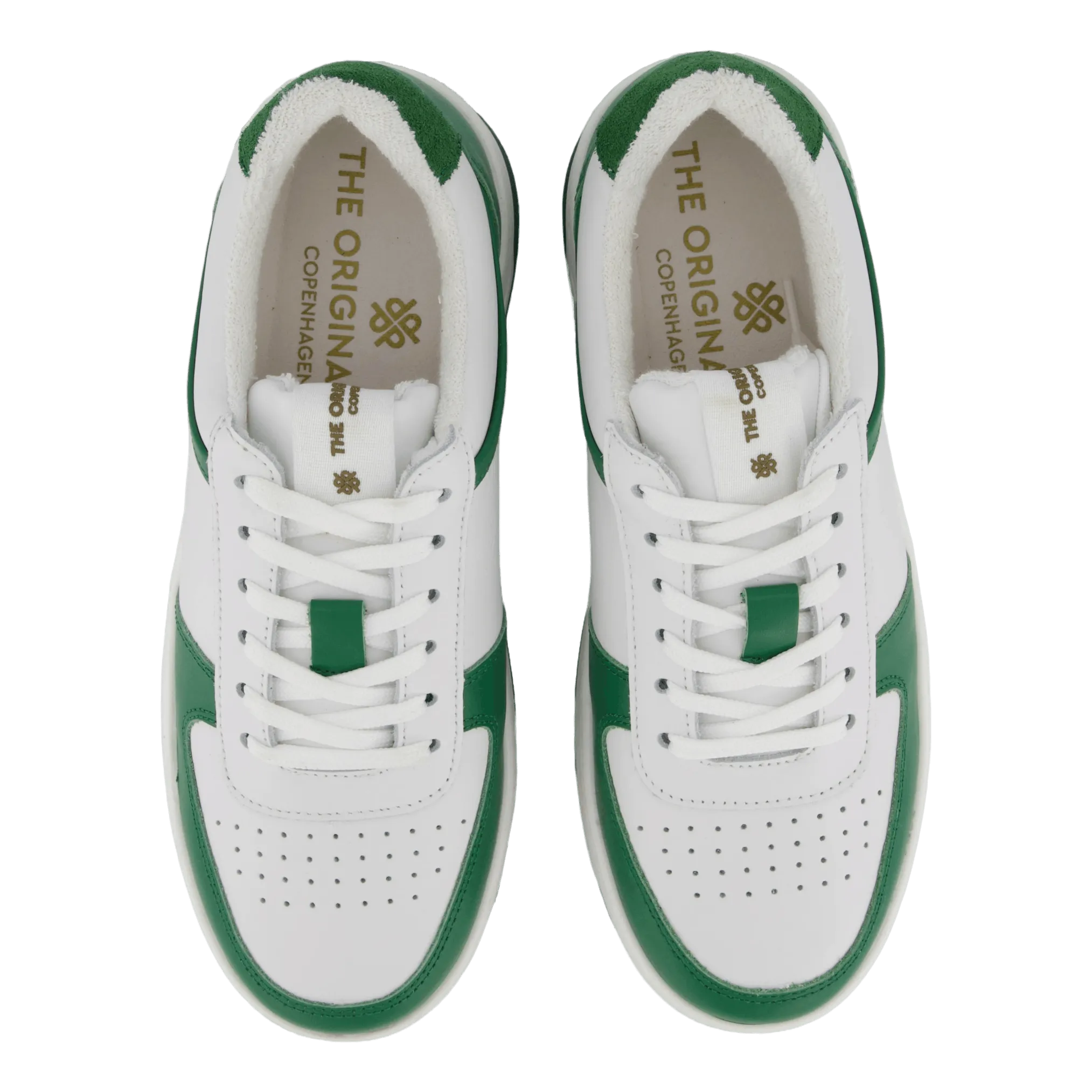 The Ella White Leather/green