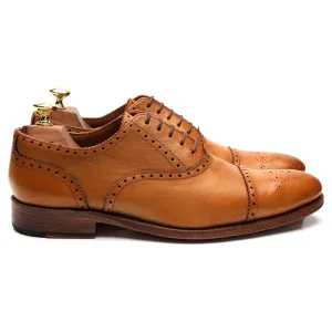 'Tom' Tan Brown Leather Oxford Semi Brogues UK 7.5 F