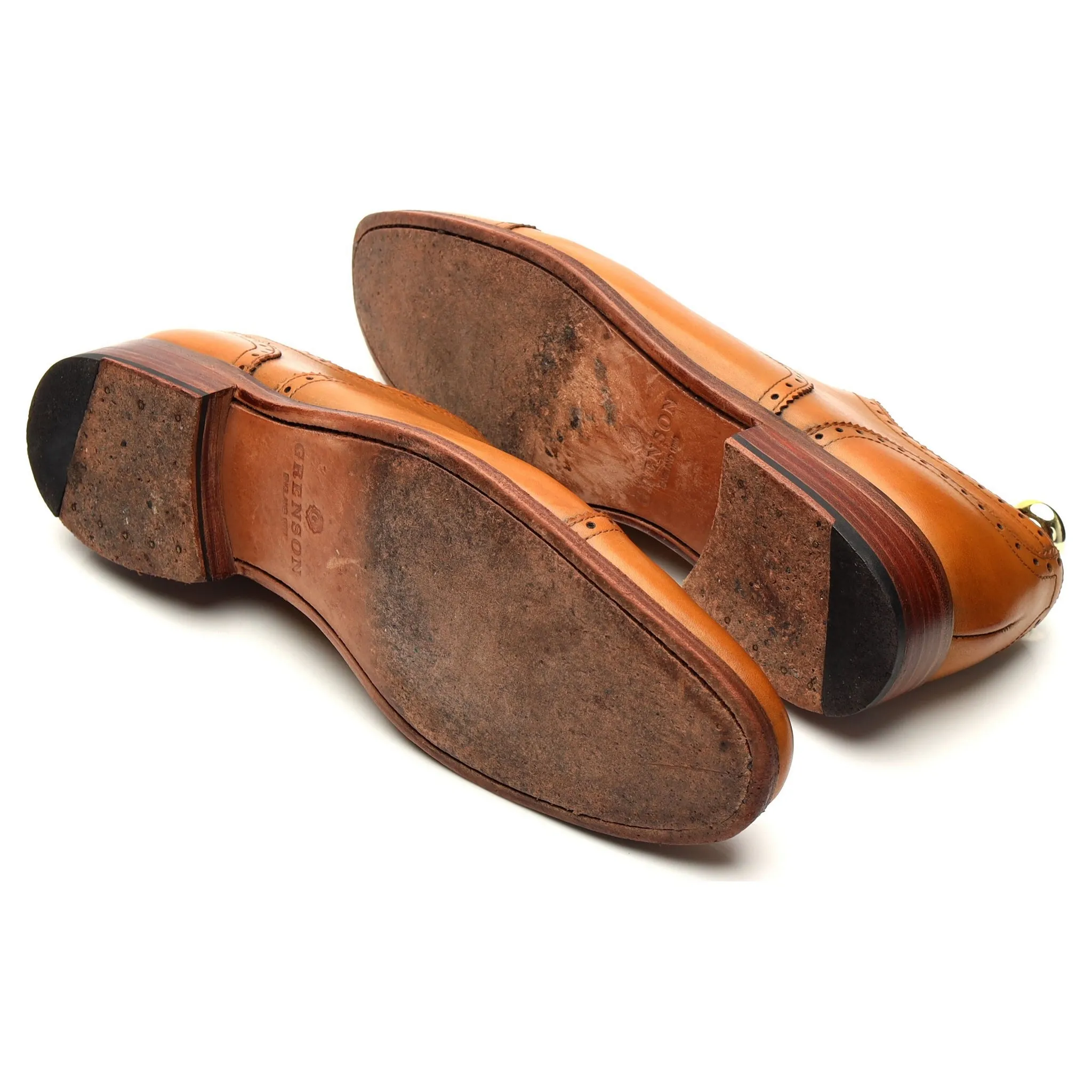 'Tom' Tan Brown Leather Oxford Semi Brogues UK 7.5 F