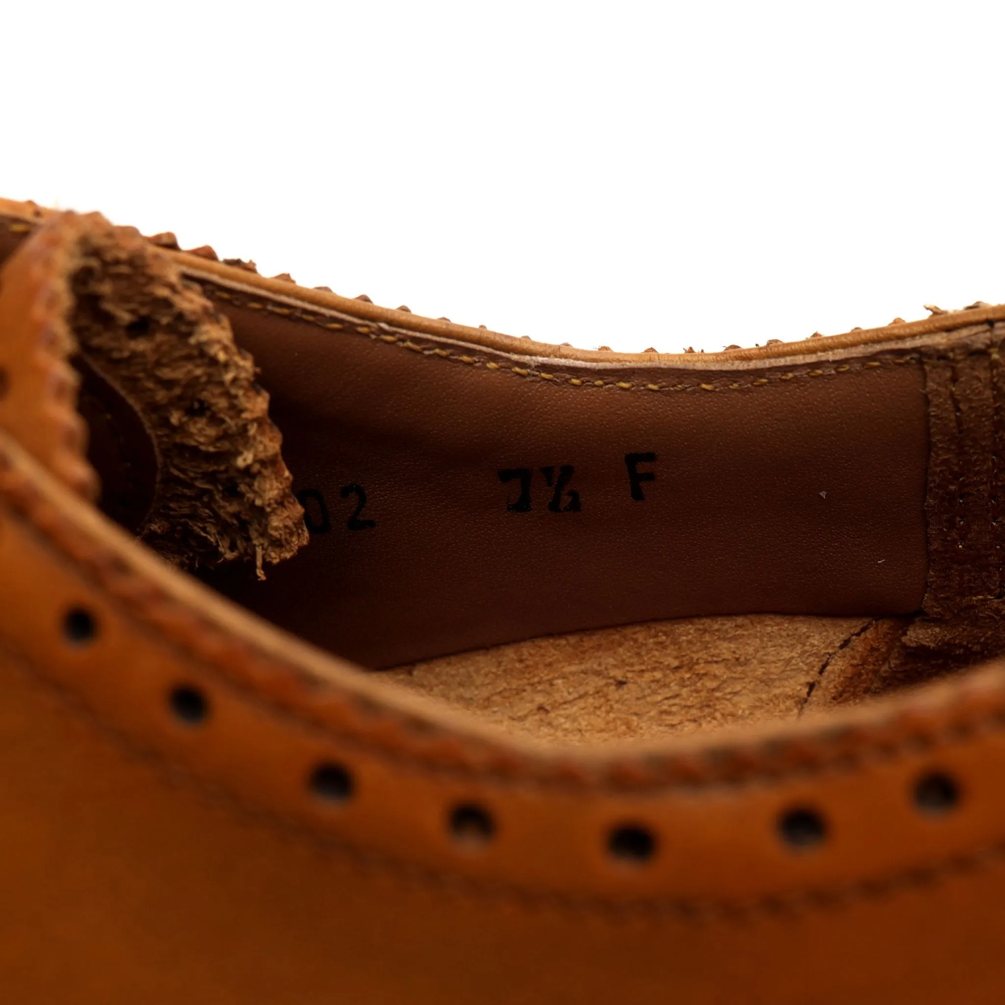 'Tom' Tan Brown Leather Oxford Semi Brogues UK 7.5 F