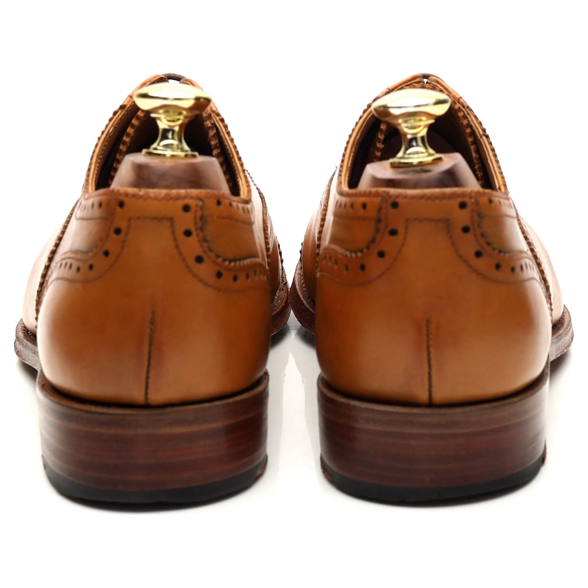 'Tom' Tan Brown Leather Oxford Semi Brogues UK 7.5 F