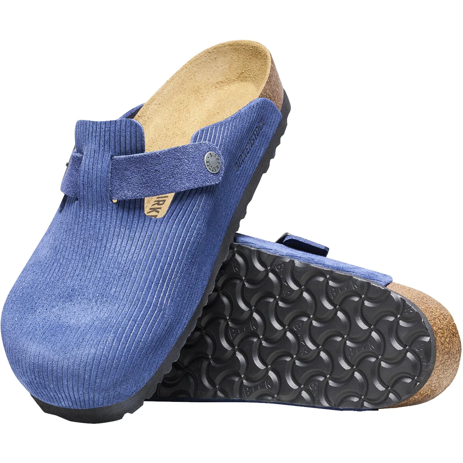Unisex Birkenstock Boston Indigo Corduroy Embossed Suede