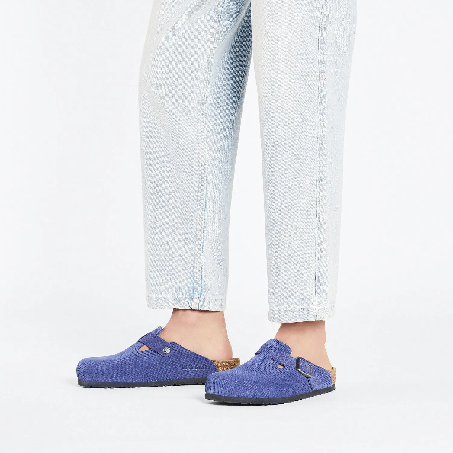 Unisex Birkenstock Boston Indigo Corduroy Embossed Suede