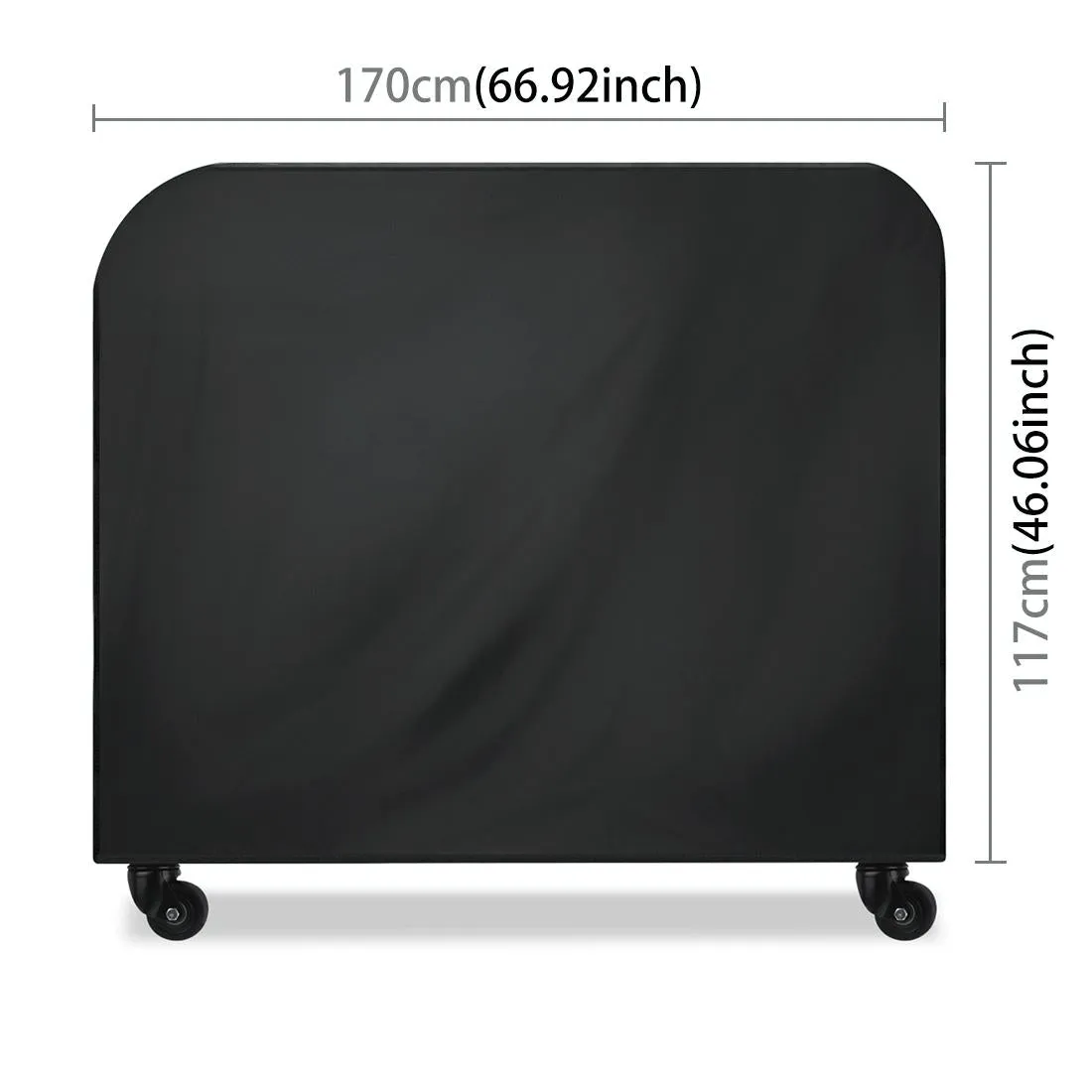Waterproof 210D Oxford Cloth Bbq Grill Cover - Anti-Uv Dust-Proof Foldable - Fits Gas Charcoal Electric - 170X61X117Cm - Black