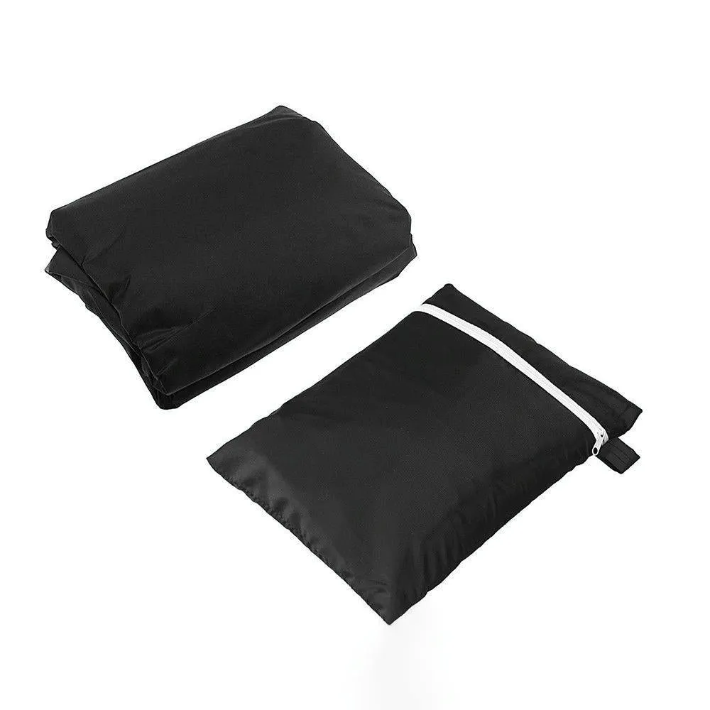 Waterproof Outdoor Bench Cover - Fits 2 Seats - 134X66X89Cm - Black / Silver