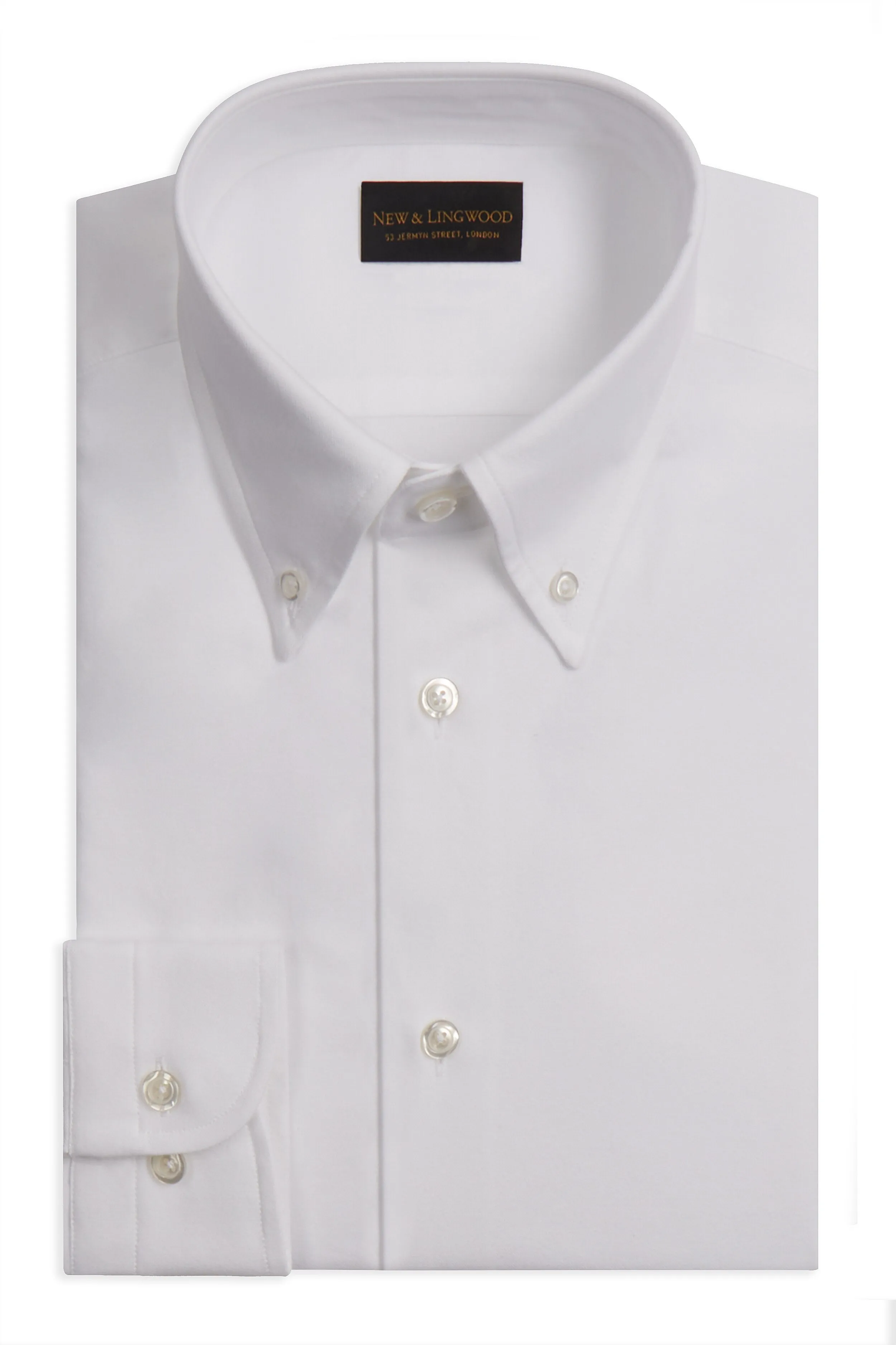 White Button Down Collar Tailored Fit Oxford Shirt