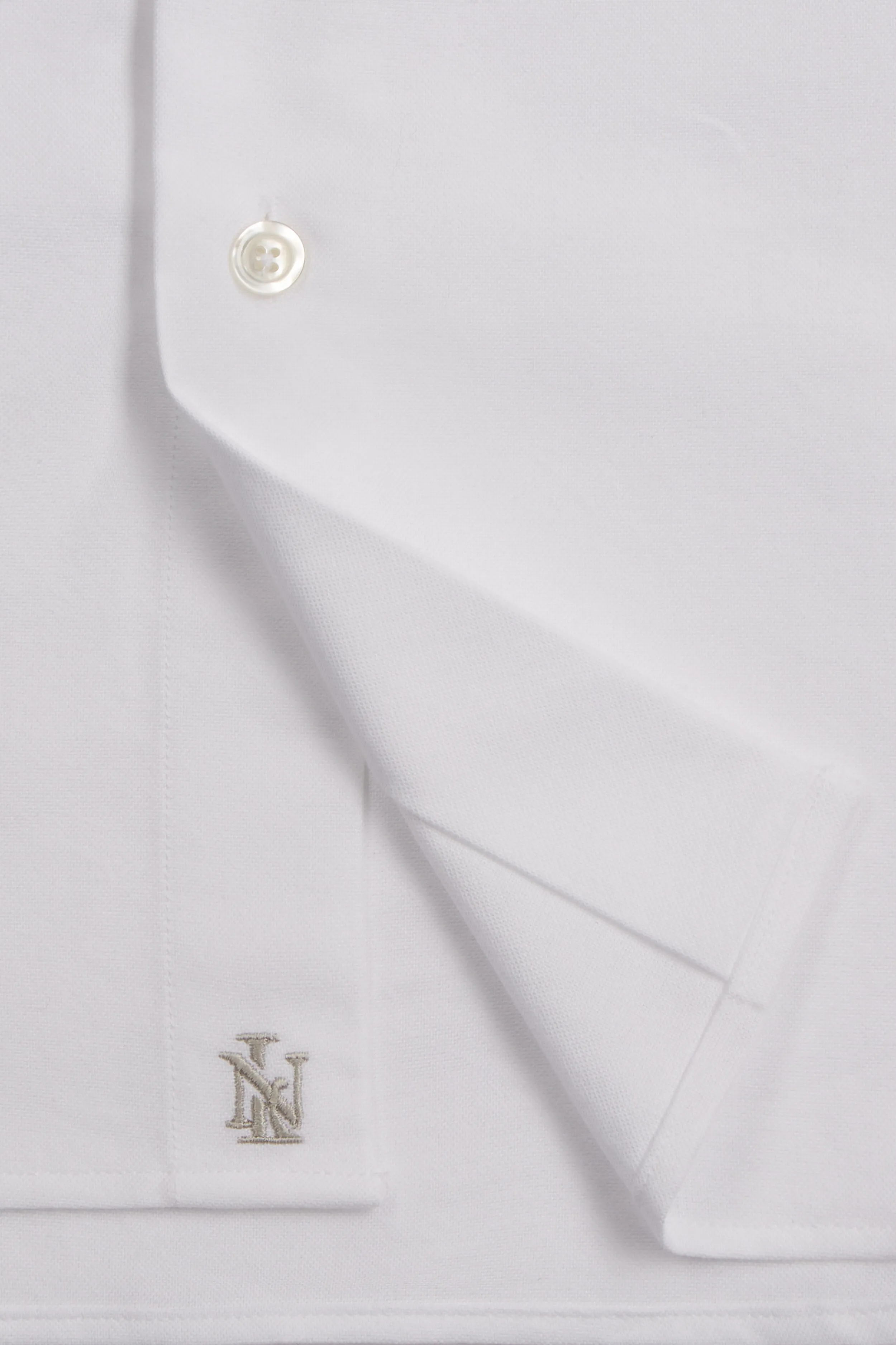 White Button Down Collar Tailored Fit Oxford Shirt