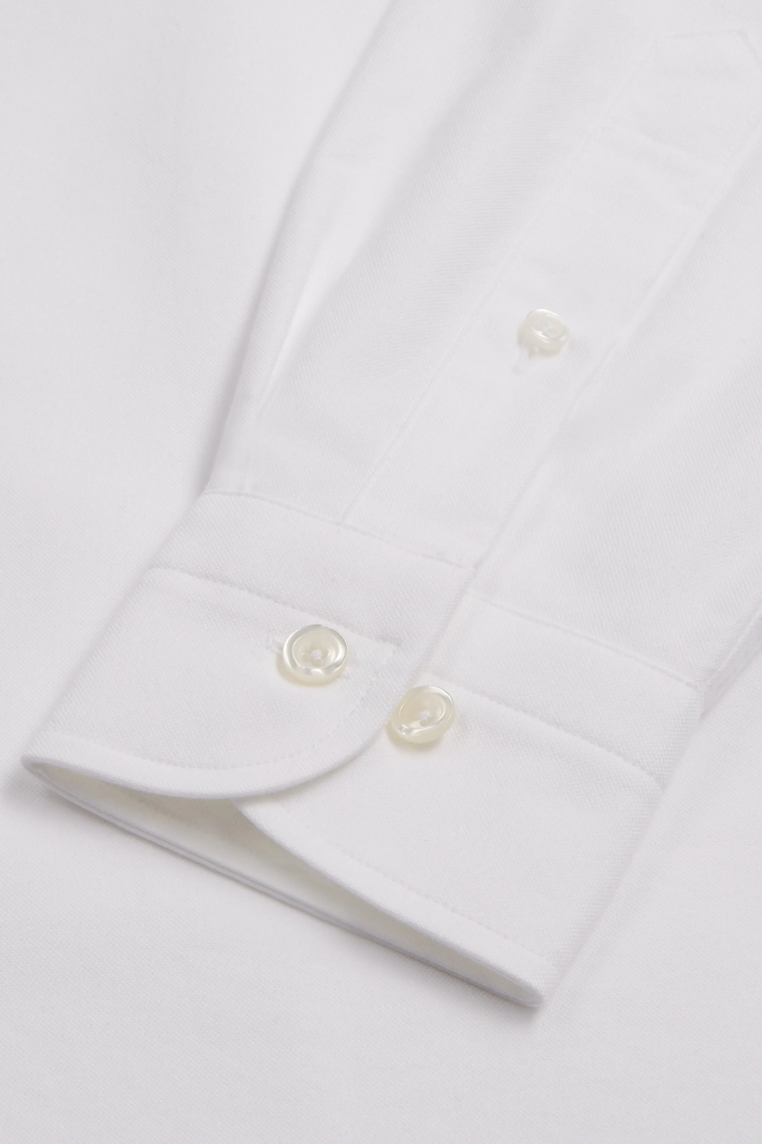 White Button Down Collar Tailored Fit Oxford Shirt