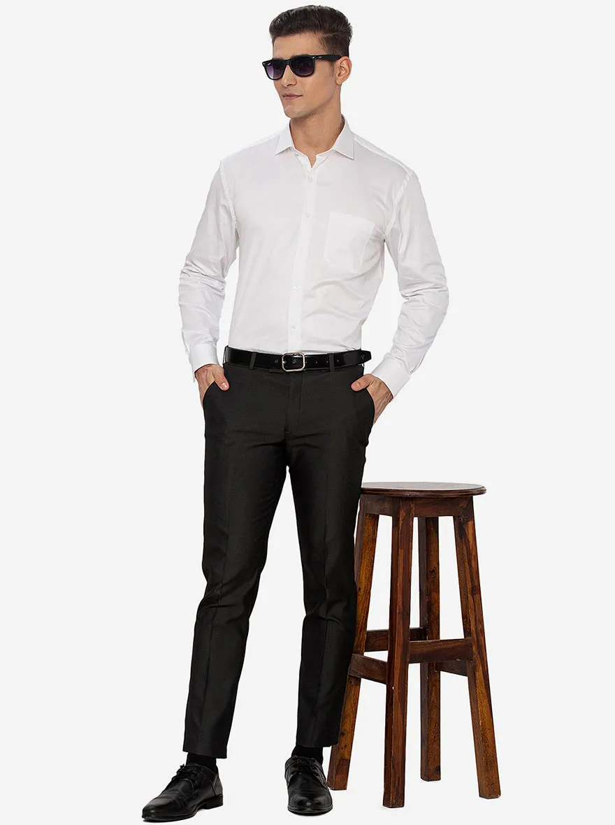 White Solid Regular Fit Formal Shirt | JadeBlue