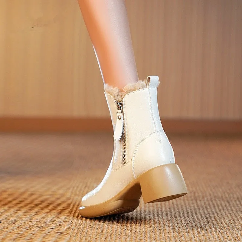 Winter New Rabbit Ankle Boots