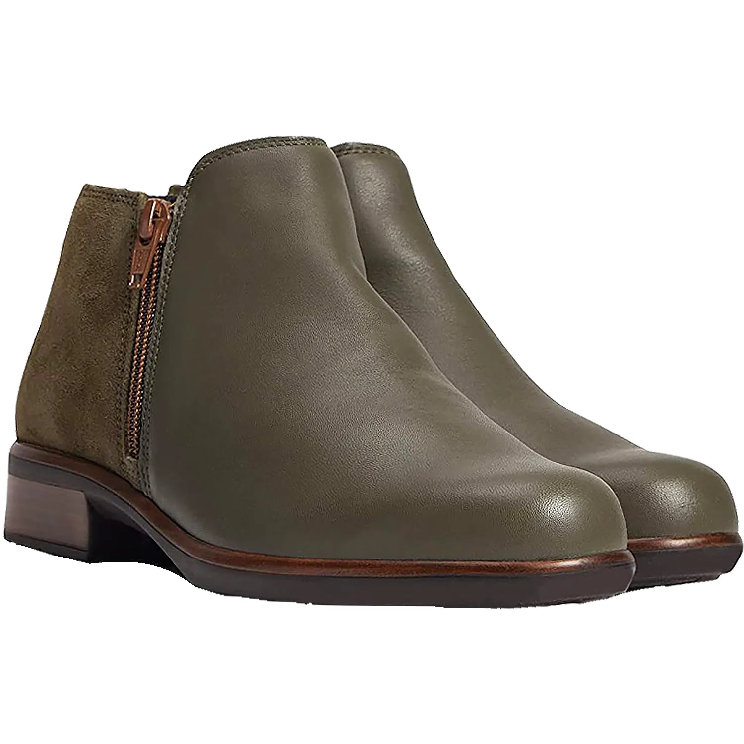 Women's Naot Helm Soft Green/Oily Olive Leather/Suede